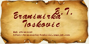 Branimirka Tošković vizit kartica